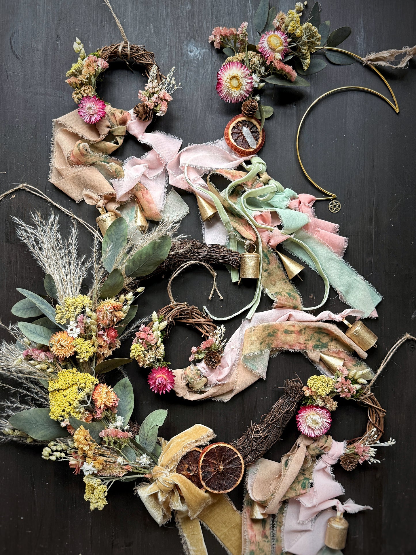 Crescent moon witch bells