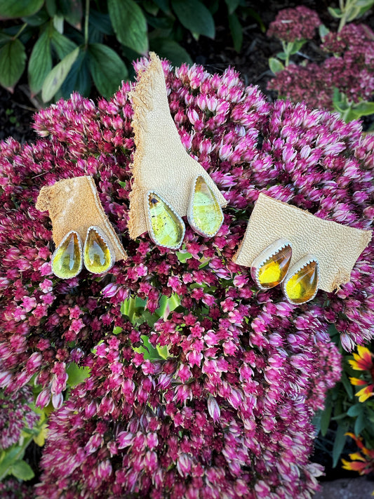Mexican amber teardrop earrings #3