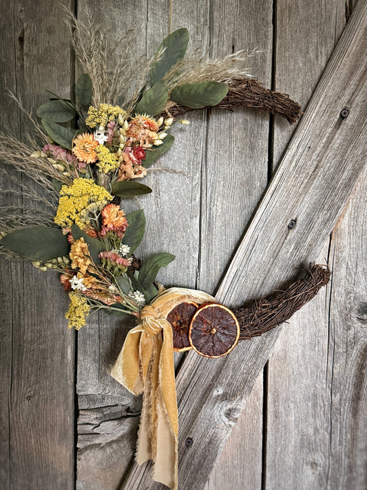 Crescent moon wreath