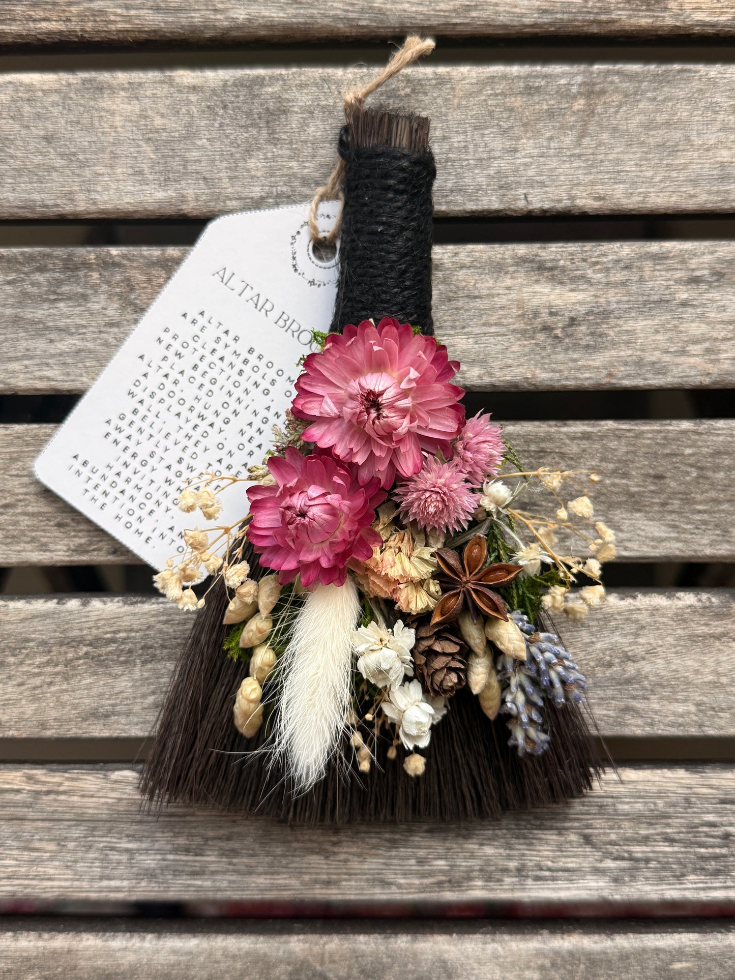 Altar broom- small pink