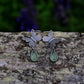 Butterfly earrings, sterling silver and peridot