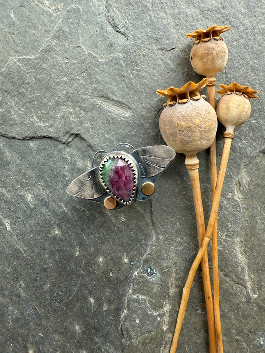 Moth ring #1- size 7.75