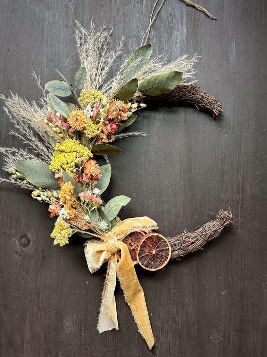 Crescent moon wreath