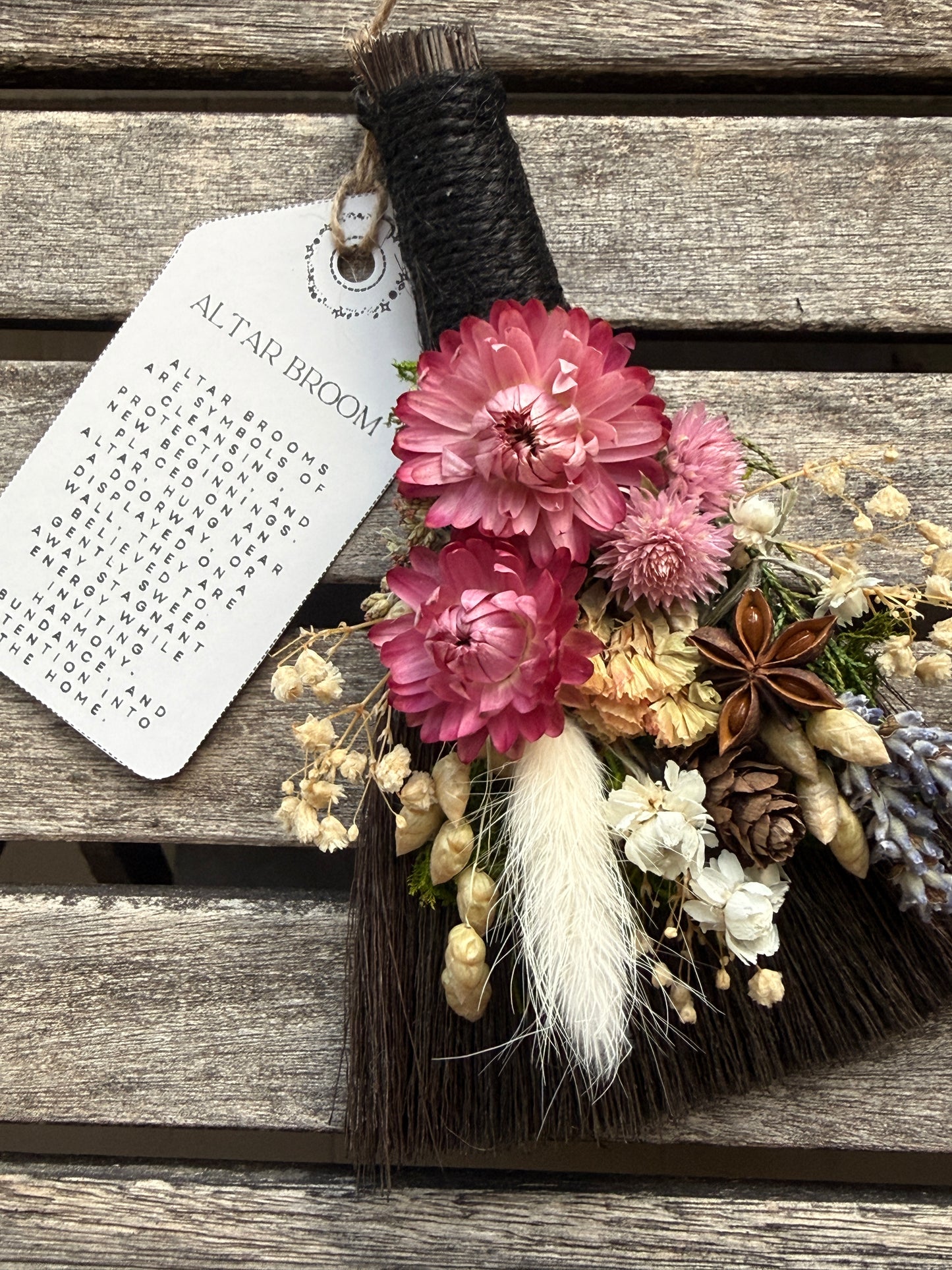 Altar broom- small pink