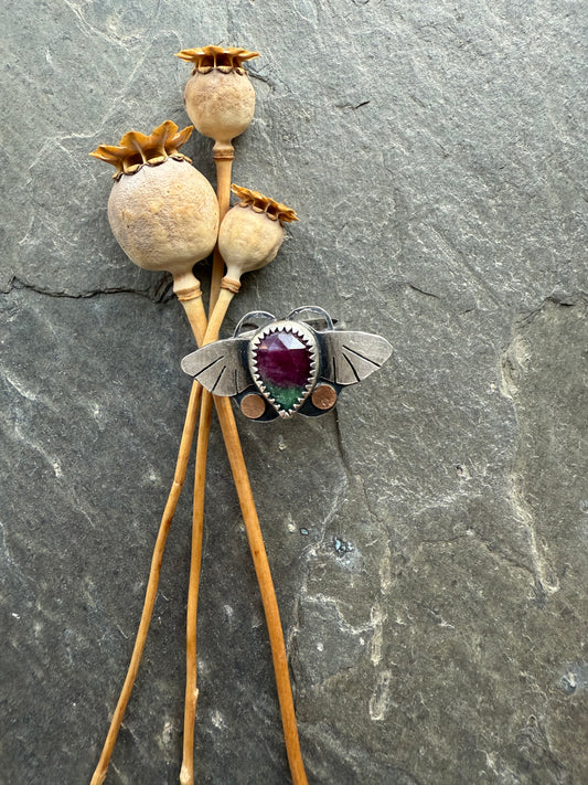 Moth ring #3 - size 6.5