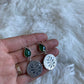 Botanical earrings- green tanzurine