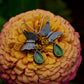 Butterfly earrings, sterling silver and peridot