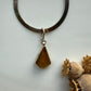 Amber herringbone pendant necklace
