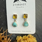 Turquoise and amber earrings