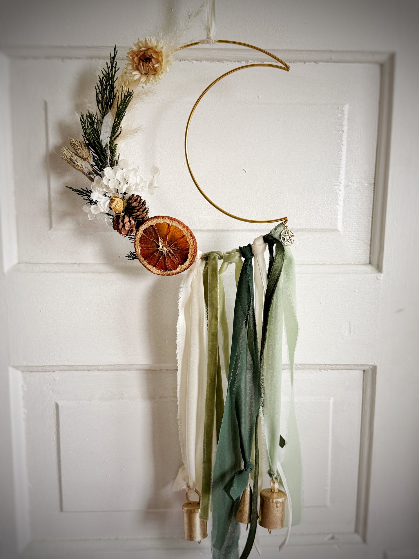 Imbolc- crescent moon wreath
