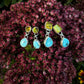 Turquoise and amber earrings