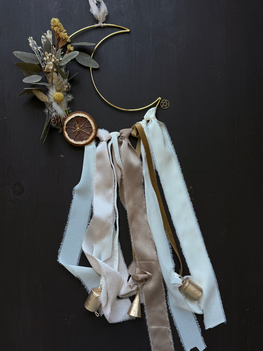 Crescent moon witch bells