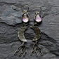 Ametrine crescent moon dangle earrings