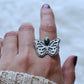 Butterfly ring- size 9- sterling silver- turquoise