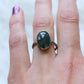 Gemstone stacker ring- size 6- emerald