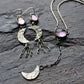Ametrine crescent moon dangle earrings