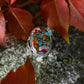 Autumn begins statement ring. Spiny oyster turquoise and sterling silver. Size 6.5