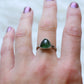 Gemstone stacker ring- size 7- green tanzurine