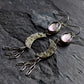 Ametrine crescent moon dangle earrings