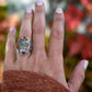Autumn begins statement ring. Spiny oyster turquoise and sterling silver. Size 6.5