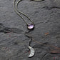 Ametrine crescent moon necklace