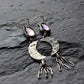 Ametrine crescent moon dangle earrings