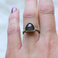 Gemstone stacker ring- size 5.5- grey moonstone
