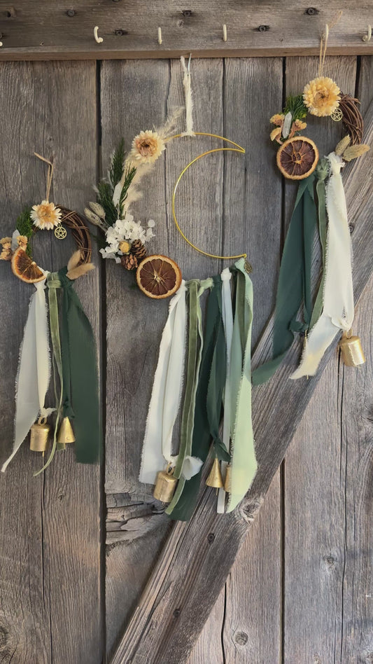 Imbolc- crescent moon wreath