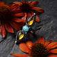 Amber and turquoise statement ring, Size 5.25