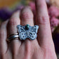 Butterfly ring- size 9- sterling silver- turquoise
