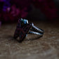 Butterfly ring- size 9- sterling silver- turquoise