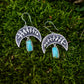 Botanical moon and turquoise earrings