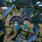 Botanical moon and turquoise earrings
